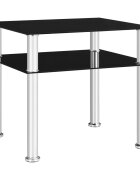 vidaXL Странична маса черна 45x50x45 см закалено стъкло