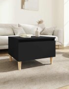 vidaXL Странична маса черна 50x46x35 см инженерно дърво