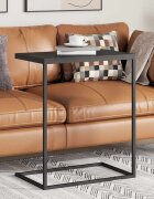 vidaXL Странична маса черна 55x35x66 см инженерна дървесина
