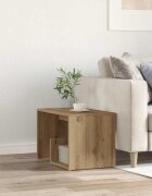 vidaXL Странична маса дъб артизан 59x36x38 см инженерно дърво