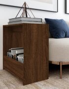 vidaXL Странична маса кафяв дъб 50x26x50 см инженерно дърво