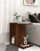 vidaXL Странична маса кафяв дъб 50x30x50 см инженерно дърво