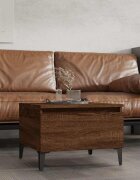 vidaXL Странична маса кафяв дъб 50x46x35 см инженерно дърво