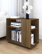 vidaXL Странична маса кафяв дъб 70x35x605 см инженерно дърво