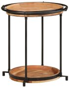 vidaXL Странична маса Ø55x60 см Масивна дървесина акация
