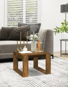 vidaXL Странична маса опушен дъб 50x50x35 см инженерно дърво