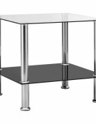 vidaXL Странична маса прозрачна 45x50x45 см закалено стъкло