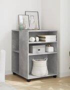 vidaXL Странична маса с колела бетонно сив 55x60x78 см инженерно дърво