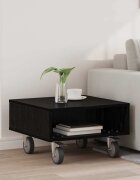 vidaXL Странична маса с колела Черния дъб 505 x 50 x 30 см