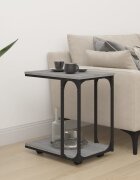 vidaXL Странична маса с колела сив сонома 50x35x555см инженерно дърво