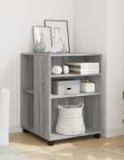vidaXL Странична маса с колела сив сонома 55x60x78 см инженерно дърво