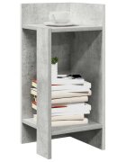 vidaXL Странична маса с рафт бетонно сив 255x27x60 см