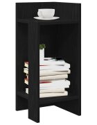 vidaXL Странична маса с рафт черна 255x27x60 см