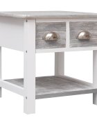 vidaXL Странична маса сива 40x40x40 см дърво от пауловния
