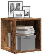 vidaXL Странична маса старо дърво 33x33x34 см инженерно дърво