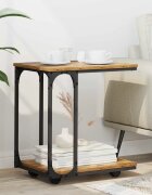 vidaXL Странична маса Старо дърво 50 x 35 x 55.5 см