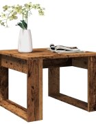 vidaXL Странична маса старо дърво 50x50x35 см инженерно дърво