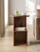 vidaXL Странична маса Старо дърво Ø 395 x 55 см Инженерна дървесина