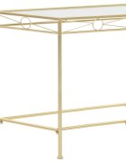 vidaXL Странична маса винтидж стил метал 87x34x73 см златиста