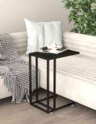 vidaXL Странична маса за компютър черна 50x35x65 см закалено стъкло