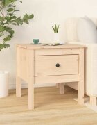 vidaXL Странична масичка 50x50x49 см борово дърво масив
