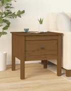 vidaXL Странична масичка меденокафява 50x50x49 см борово дърво масив