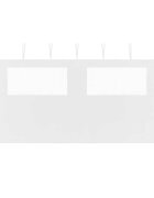 vidaXL Странична стена за шатра с прозорци 4x2 м бяла
