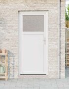 vidaXL Странична входна врата 88 x 198 см ПВЦ Бяло