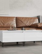 vidaXL Странични маси 2 бр бял гланц 50x46x35 см инженерно дърво