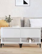 vidaXL Странични маси 2 бр бял гланц 50x46x50 см инженерно дърво