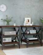 vidaXL Странични маси 2 бр Кафяв дъб 40x42x50 см инженерно дърво