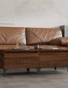 vidaXL Странични маси 2 бр Кафяв дъб 50x46x35 см инженерно дърво