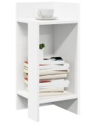 vidaXL Странични маси с рафт 2 бр бели 255x27x60 см