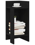 vidaXL Странични маси с рафт 2 бр черни 255x27x60 см