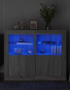 vidaXL Странични шкафчета с LED 2 бр сив сонома инженерно дърво