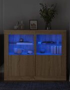 vidaXL Странични шкафчета с LED 2 бр сонома дъб инженерно дърво