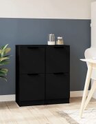 vidaXL Странични шкафове 2 бр черни 30x30x70 см инженерно дърво