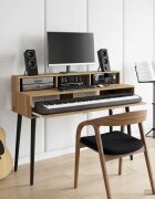 vidaXL Студио бюро Дъб артизан 110 x 425 x 36 см Инженерна дървесина