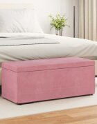 vidaXL Стук Розово 101 x 41 x 40 см Кадифе и инженерна дървесина