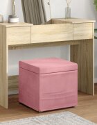 vidaXL Стук Розово 41 x 41 x 40 см Кадифе и инженерна дървесина