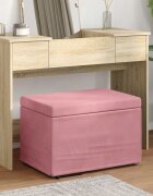 vidaXL Стук Розово 61 x 41 x 40 см Кадифе и инженерна дървесина