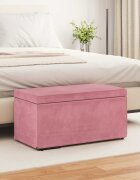 vidaXL Стук Розово 81 x 41 x 40 cm Кадифе и инженерна дървесина