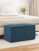 vidaXL Стук Синьо 81 x 41 x 40 cm Кадифе и инженерна дървесина