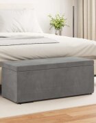 vidaXL Стук Тъмен сив 101 x 41 x 40 см Кадифе и инженерна дървесина