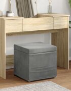 vidaXL Стук Тъмен сив 41 x 41 x 40 см Кадифе и инженерна дървесина