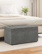 vidaXL Стук Тъмен сив 81 x 41 x 40 cm Кадифе и инженерна дървесина