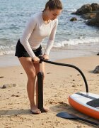 vidaXL SUP ръчна помпа с манометър Черно ПП