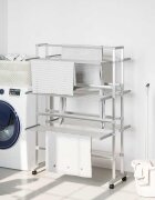 vidaXL Сушилник за дрехи с колелца 89x64x129 см алуминий