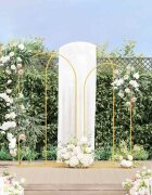 vidaXL Сватбена арка 3 бр. Златист 120 x 40 x 217 см Стомана