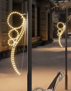 vidaXL Светещ маркуч с форма на топки 2 бр топло бяло 1115x35x45 см